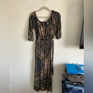 Renee C. Brown & Black Patterned Maxi Dress